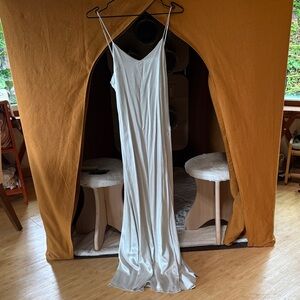 Elegant Silver Maxi Dress